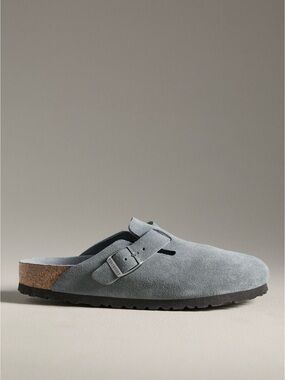 NWT Anthropologie Birkenstock Boston Soft Footbed Suede Boston Clog Mule